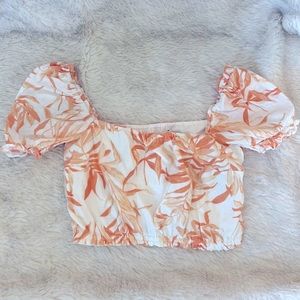 NWT Linen Blend Cropped Abercrombie Blouse